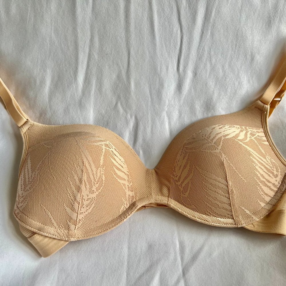 Lively 32C Wireless Mesh Lace Peach Nude Bra